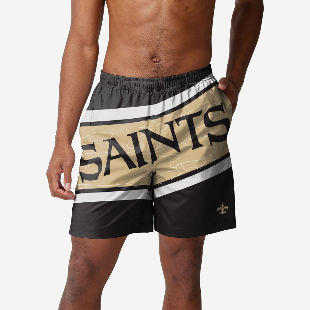 New Orleans Saints Big Wordmark Swimming Trunks FOCO S - FOCO.com