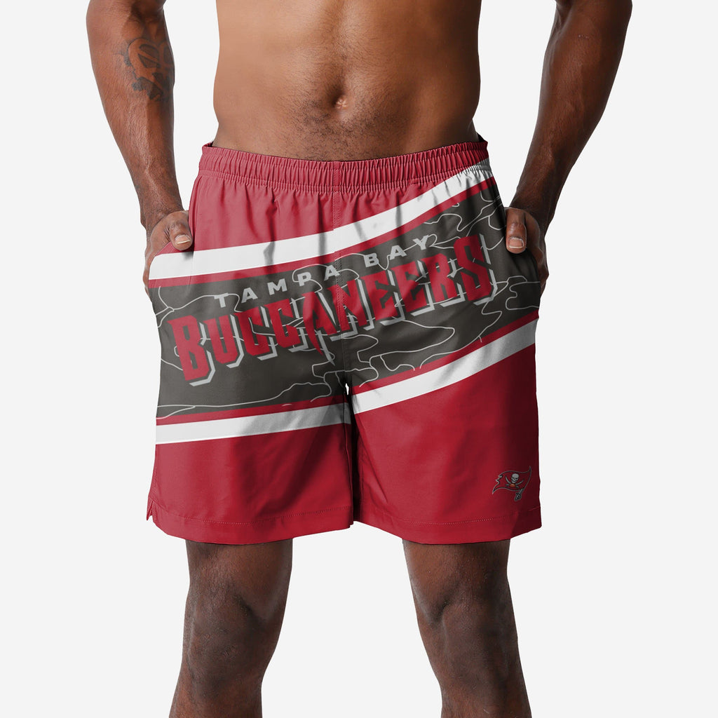 Tampa Bay Buccaneers Big Wordmark Swimming Trunks FOCO S - FOCO.com