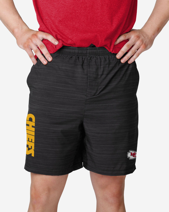 Kansas City Chiefs Heathered Black Woven Liner Shorts FOCO S - FOCO.com