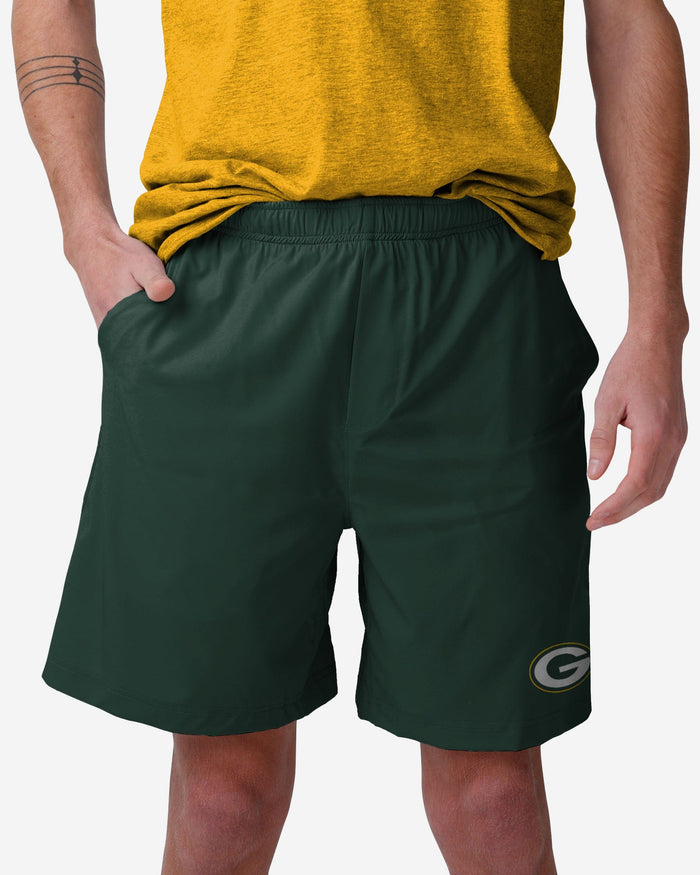 Green Bay Packers Solid Woven Shorts FOCO S - FOCO.com