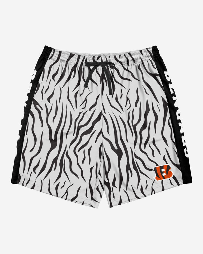 Cincinnati Bengals White Stripe Training Shorts FOCO - FOCO.com