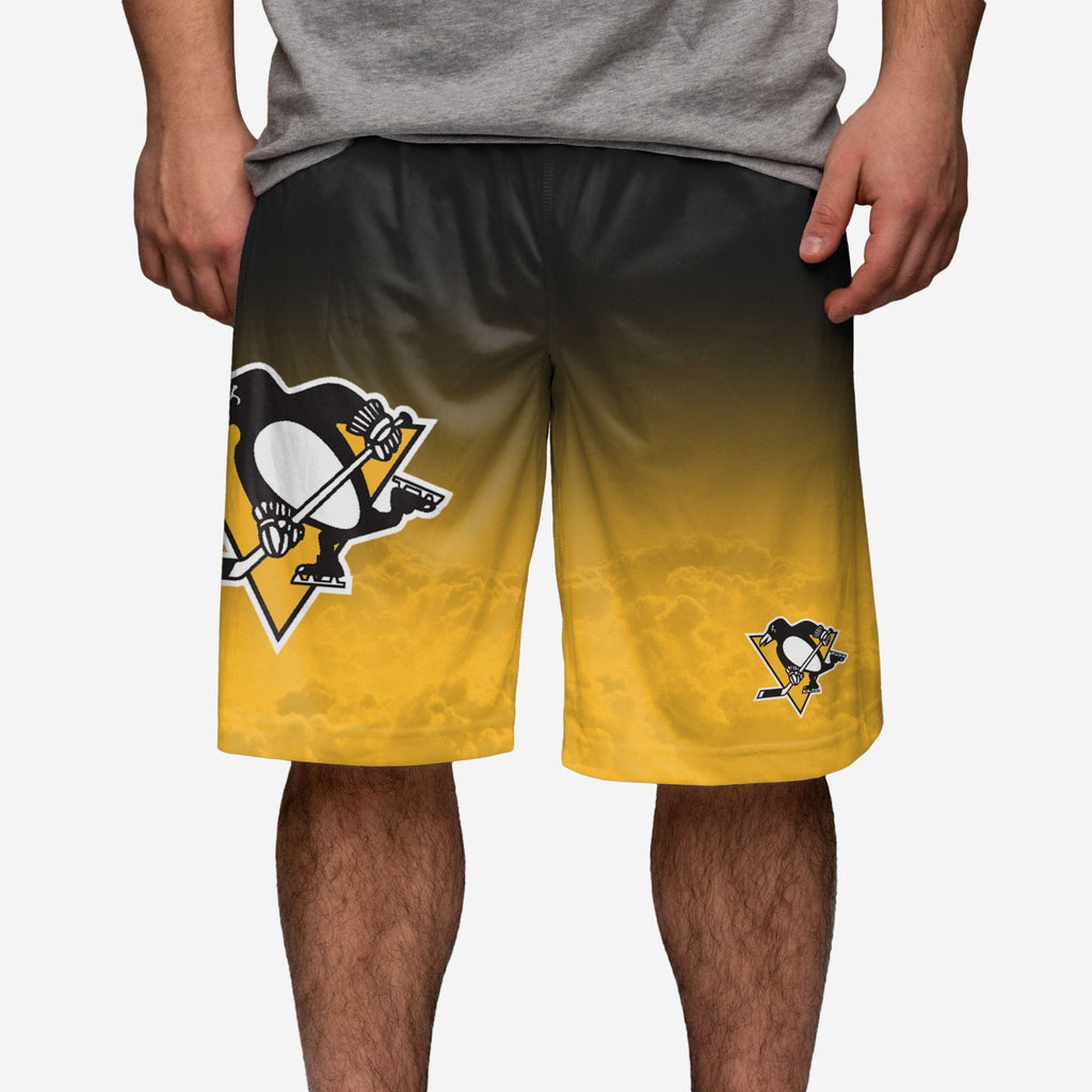 Pittsburgh Penguins Gradient Big Logo Training Shorts FOCO S - FOCO.com