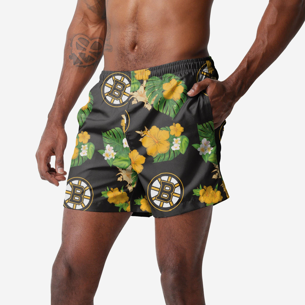 Boston Bruins Floral Swimming Trunks FOCO S - FOCO.com