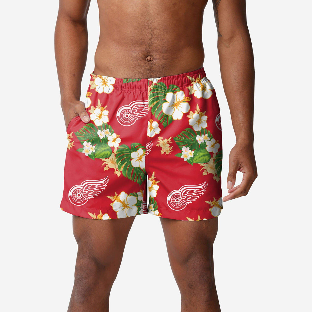 Detroit Red Wings Floral Swimming Trunks FOCO S - FOCO.com