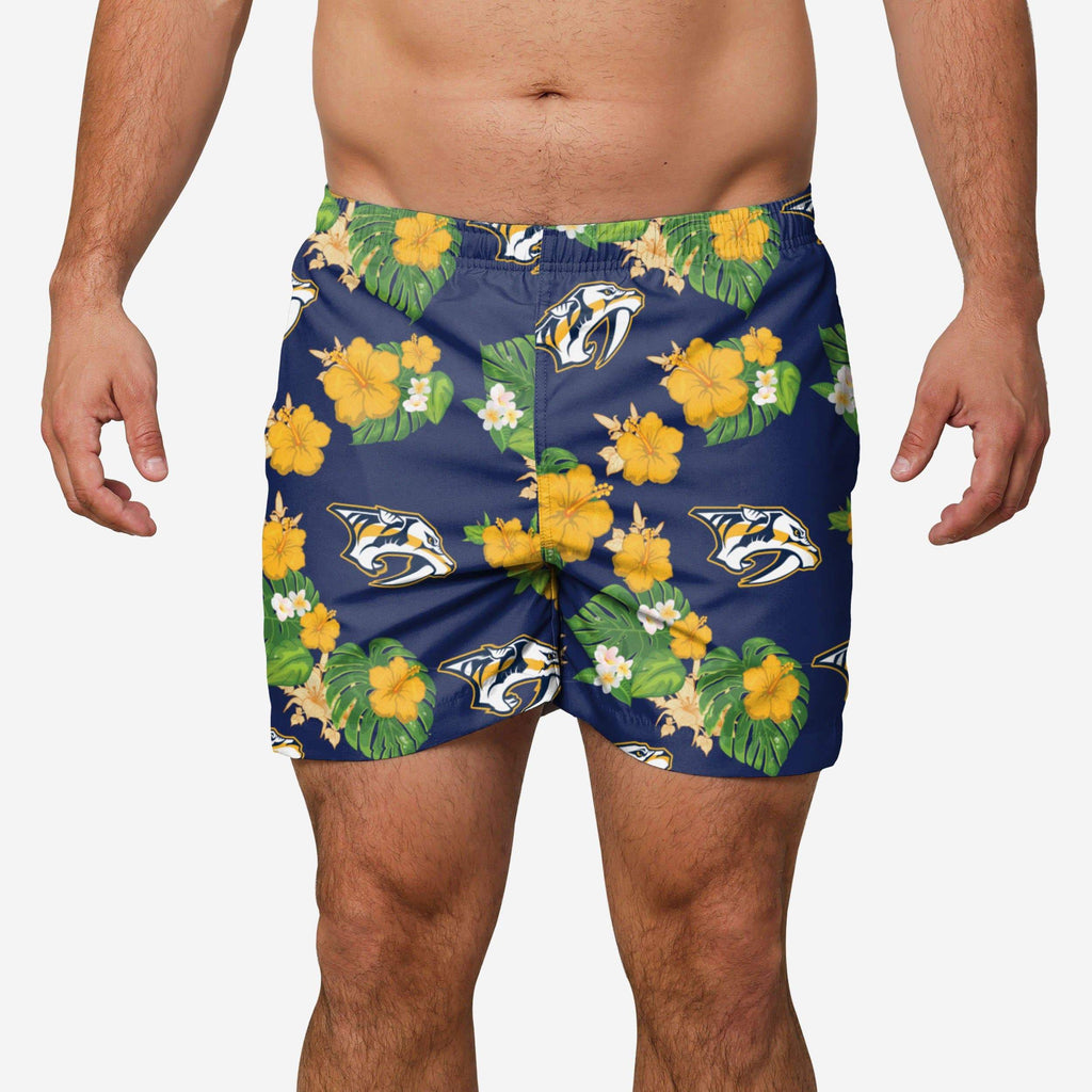 Nashville Predators Floral Swimming Trunks FOCO S - FOCO.com