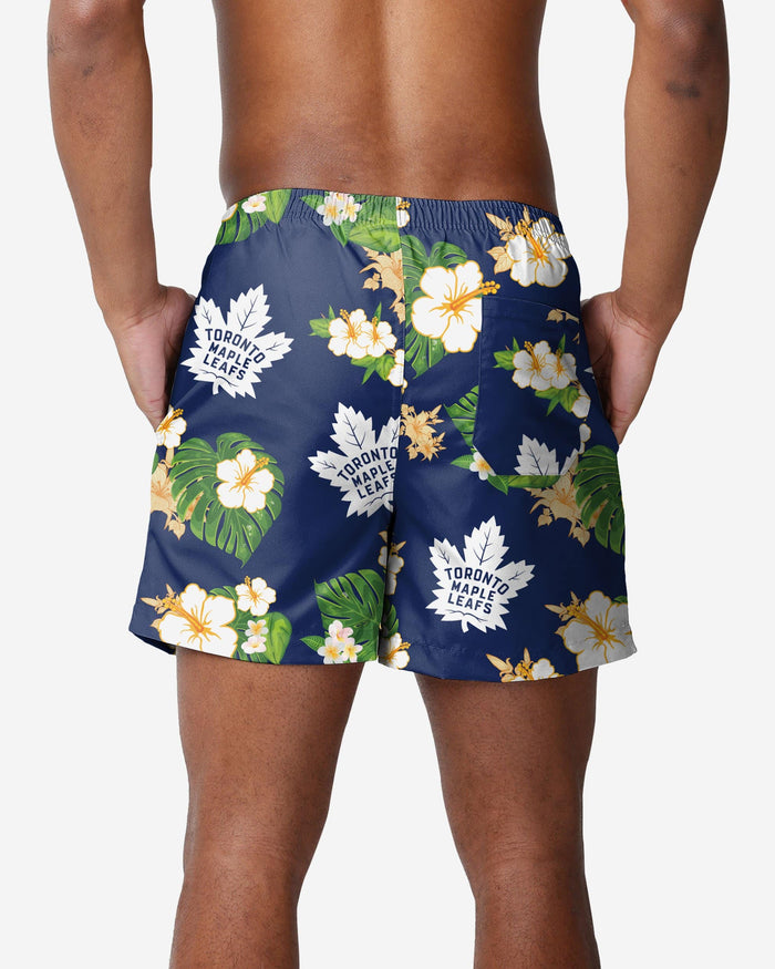 FOCO Toronto Maple Leafs Floral Swimming Trunks, Mens Size: 2XL