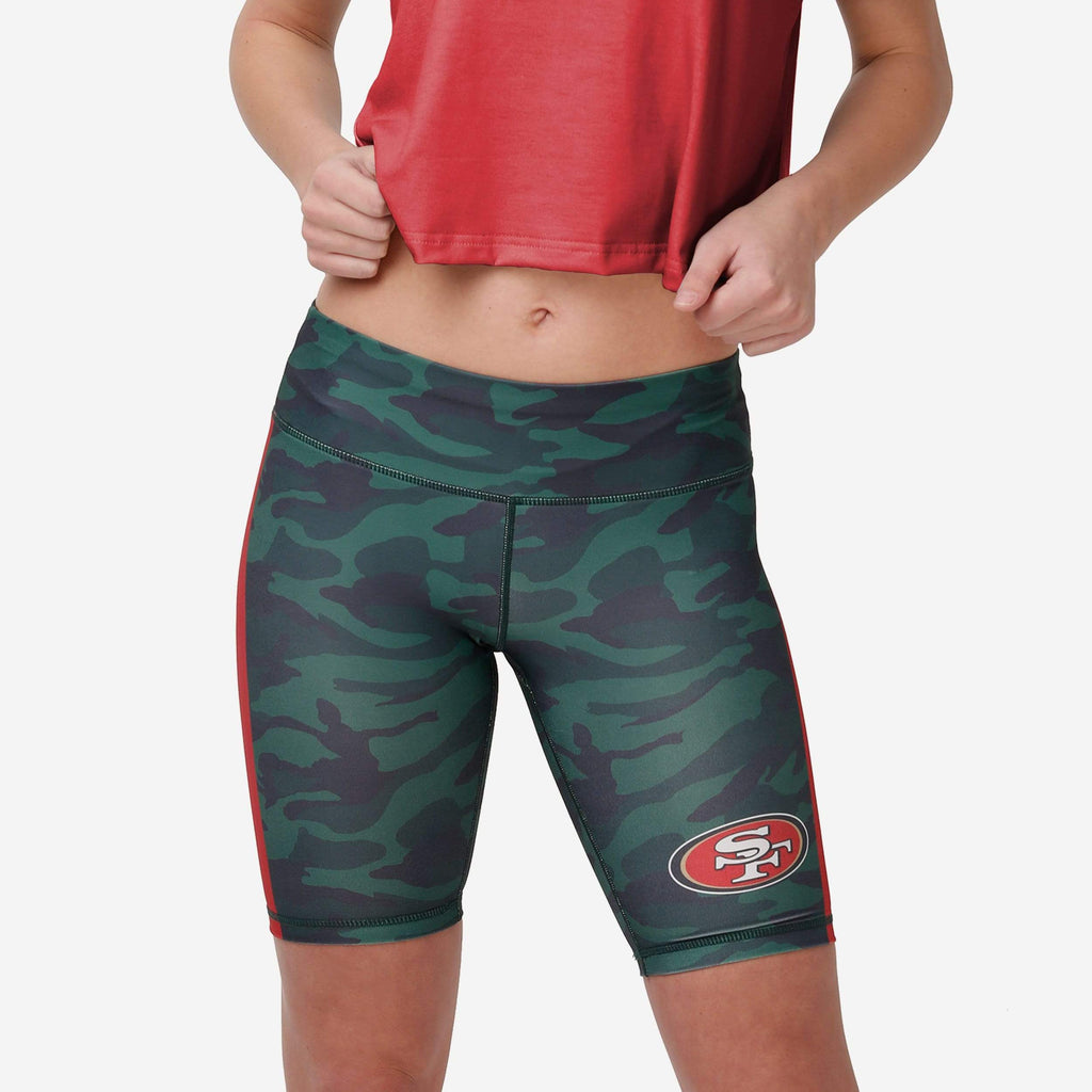 San Francisco 49ers Womens Camo Bike Shorts FOCO S - FOCO.com