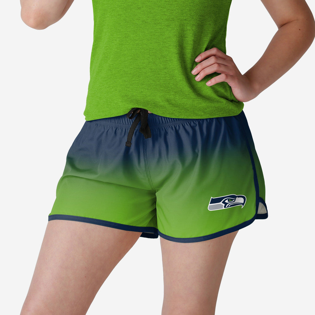 Seattle Seahawks Womens Gradient Running Shorts FOCO S - FOCO.com