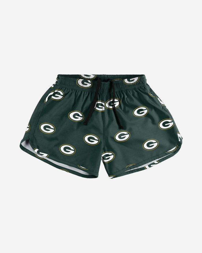 Green Bay Packers Womens Mini Print Running Shorts FOCO - FOCO.com