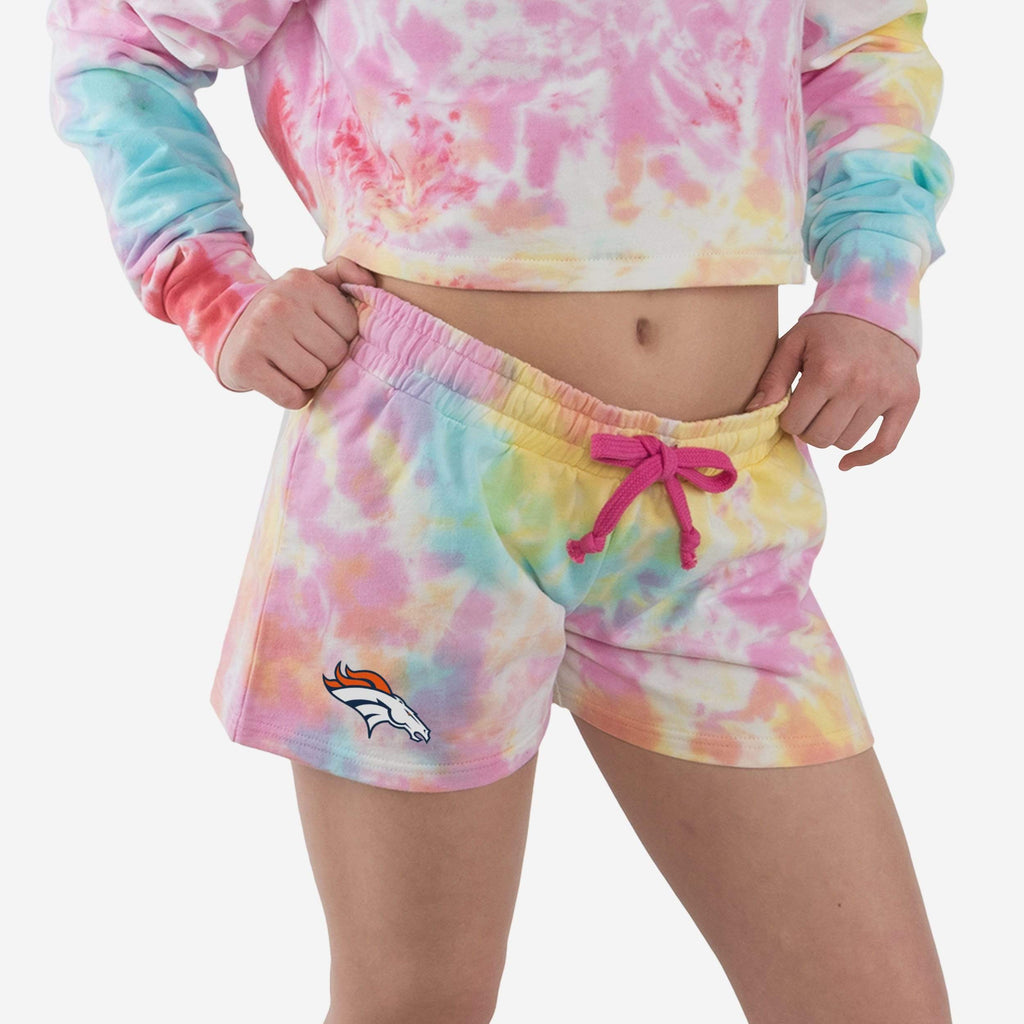 Denver Broncos Womens Pastel Tie-Dye Blast Lounge Shorts FOCO S - FOCO.com