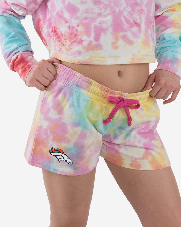 Denver Broncos Womens Pastel Tie-Dye Blast Lounge Shorts FOCO S - FOCO.com