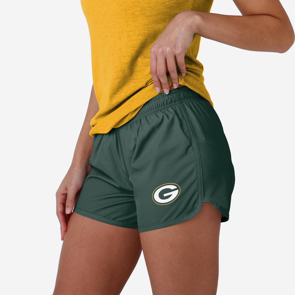 Green Bay Packers Womens Solid Running Shorts FOCO S - FOCO.com