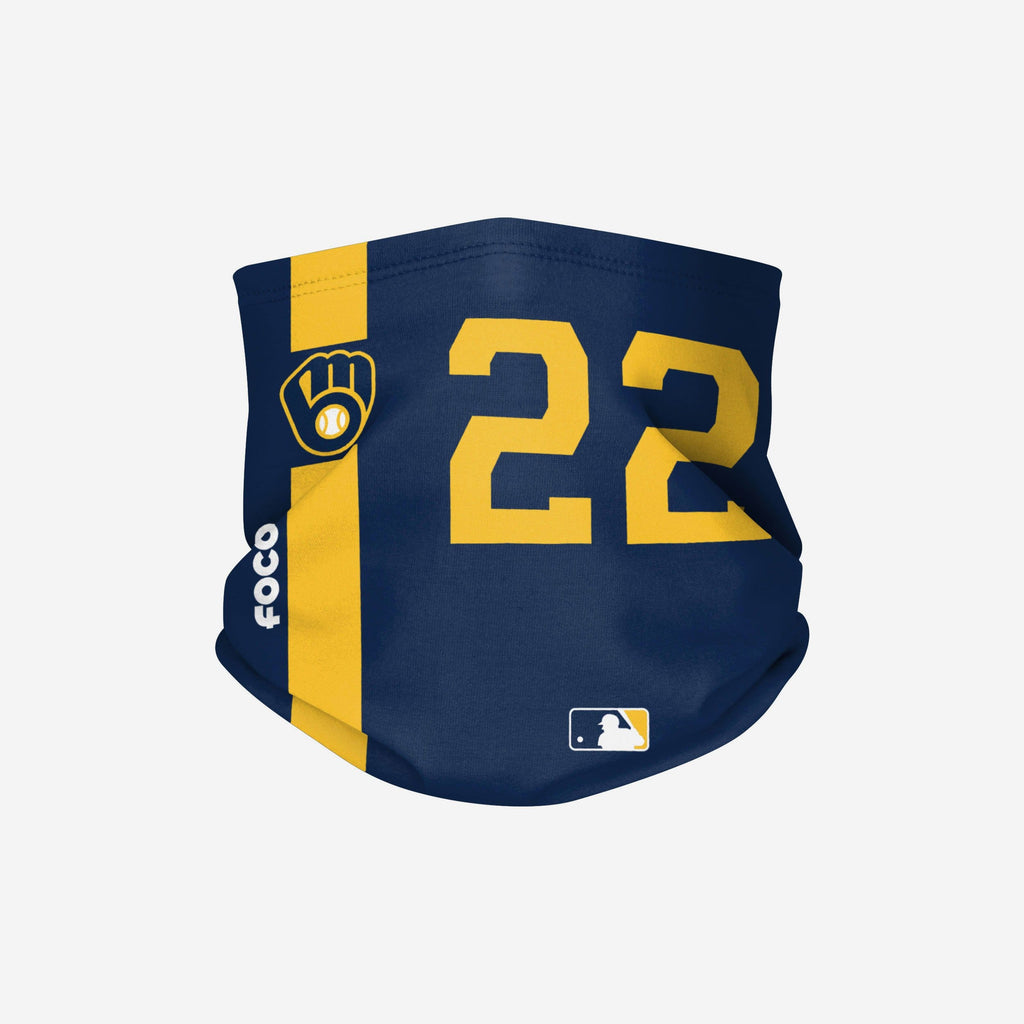 Christian Yelich Milwaukee Brewers On-Field Navy UV Gaiter Scarf FOCO - FOCO.com