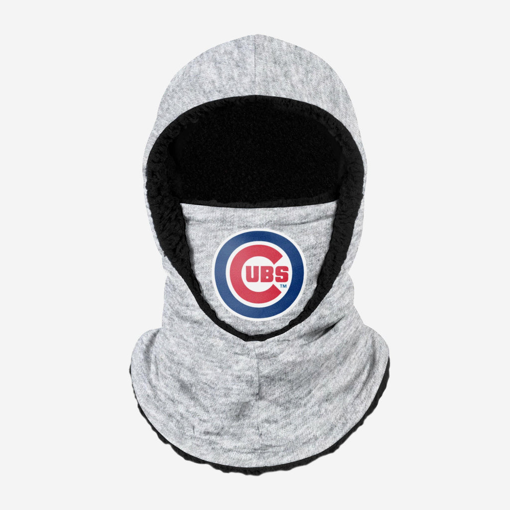 Chicago Cubs Heather Grey Big Logo Hooded Gaiter FOCO - FOCO.com