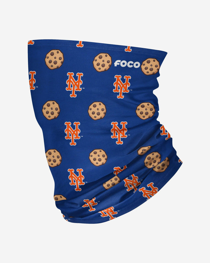 New York Mets Blue Repeat Cookie Stitched Gaiter Scarf FOCO - FOCO.com