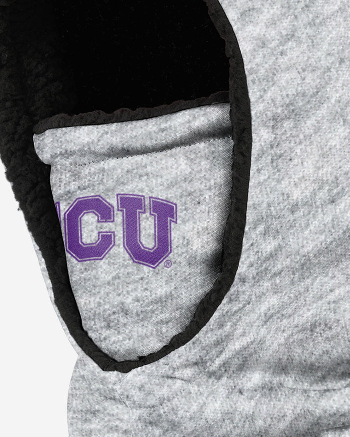 TCU Horned Frogs Heather Grey Big Logo Hooded Gaiter FOCO - FOCO.com