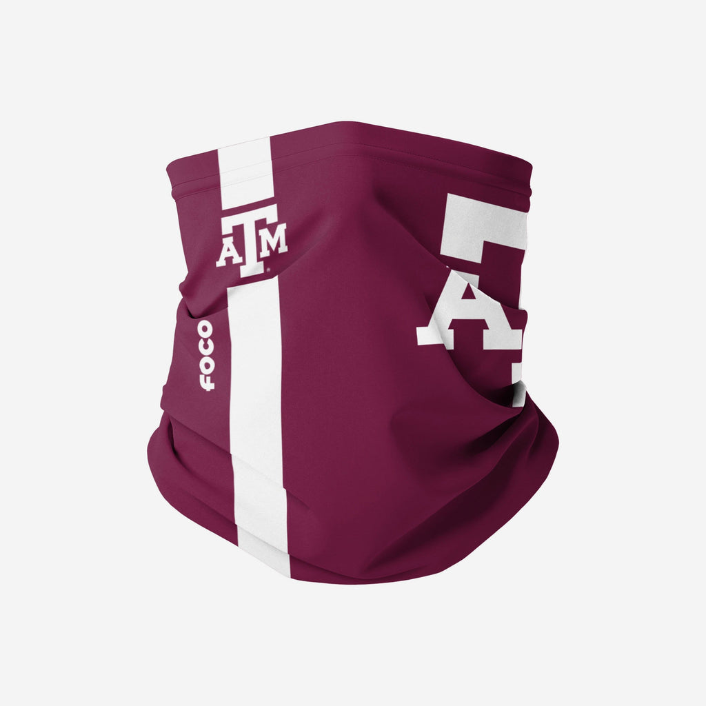 Texas A&M Aggies On-Field Sideline Team Stripe Big Logo Gaiter Scarf FOCO - FOCO.com