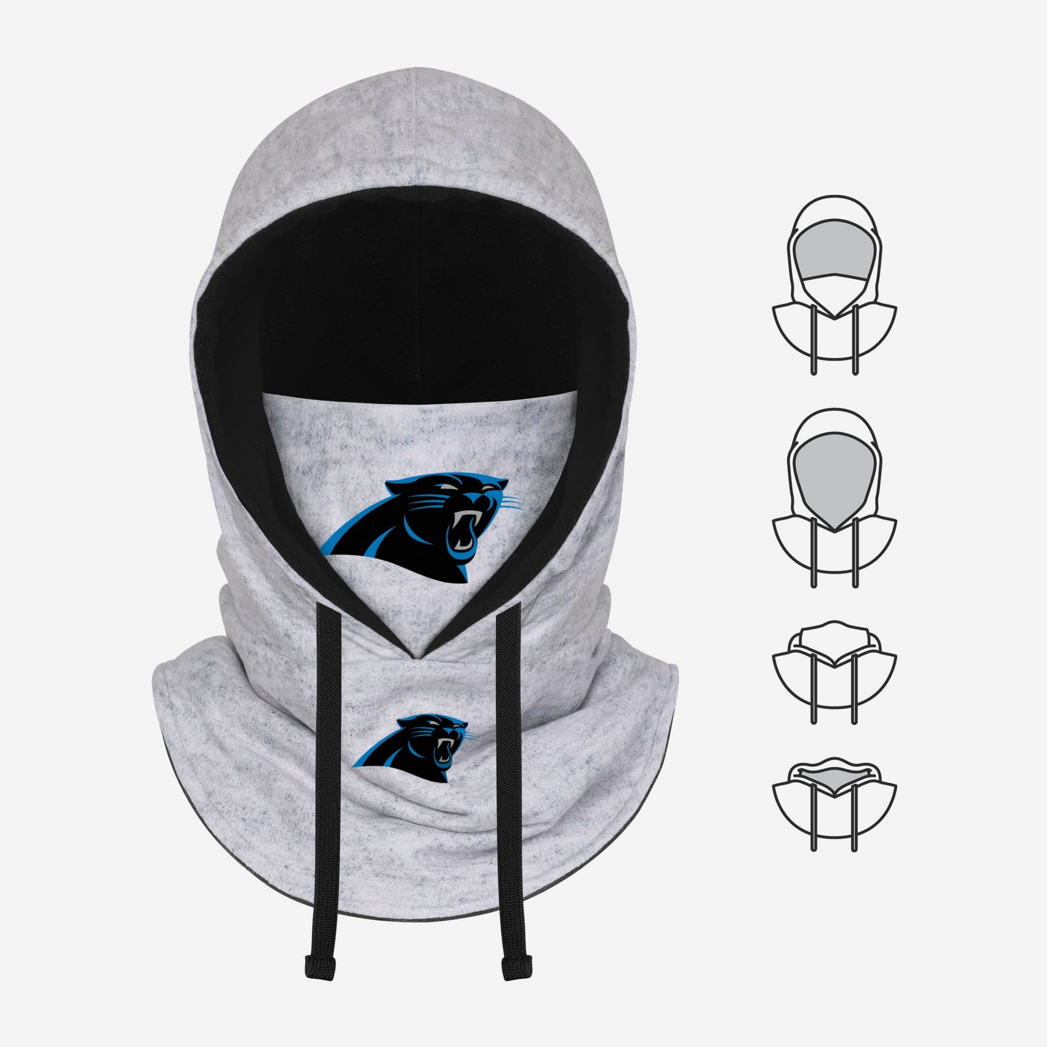 Carolina Panthers NFL Heather Grey Big Logo Hooded Gaiter