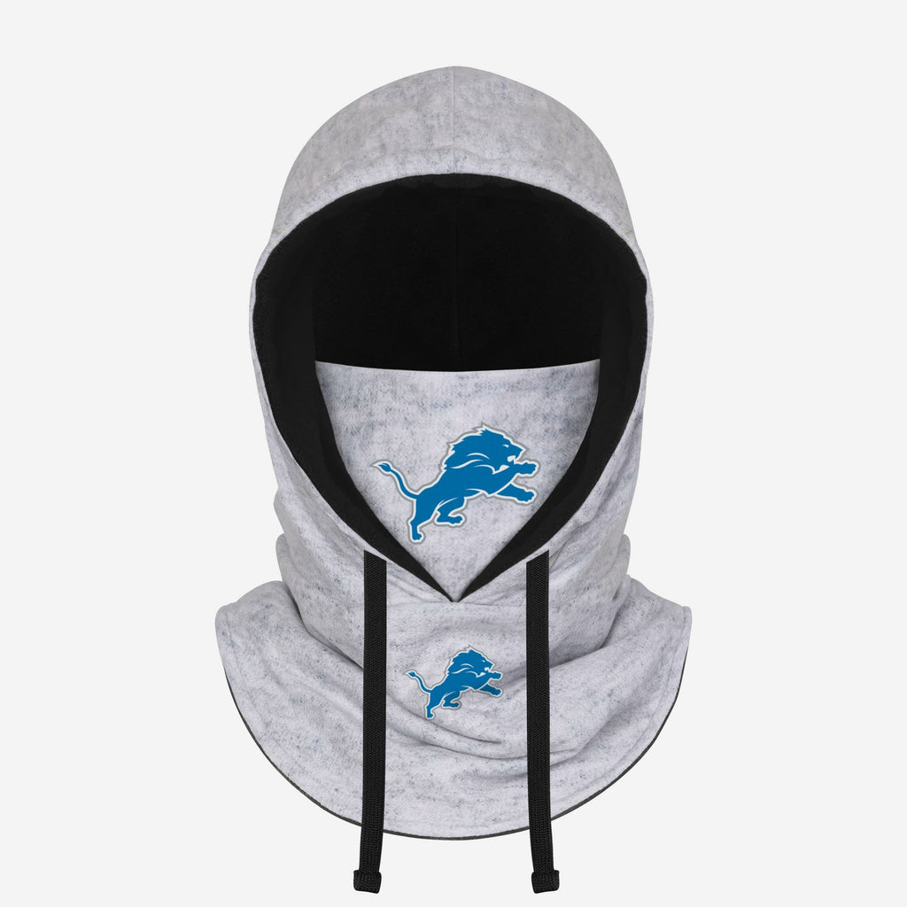 Detroit Lions Heather Gray Drawstring Hooded Gaiter Scarf FOCO - FOCO.com