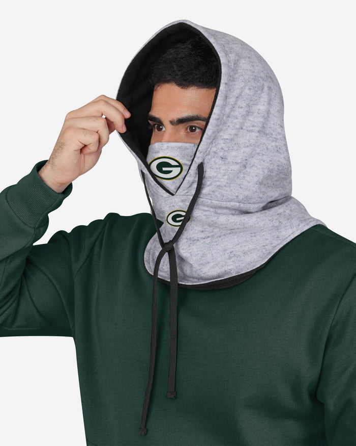 Green Bay Packers Heather Gray Drawstring Hooded Gaiter Scarf FOCO - FOCO.com