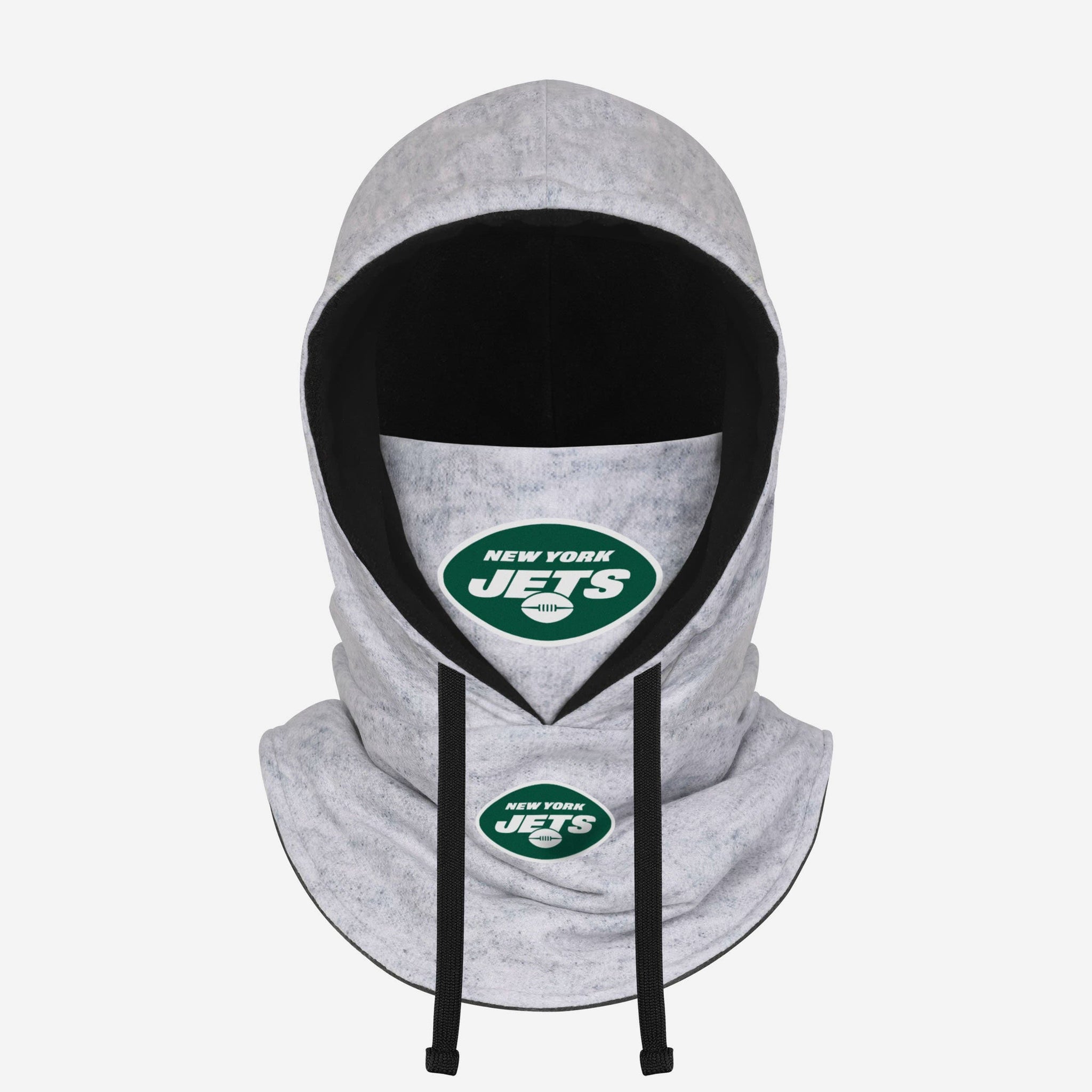 New York Jets Heather Gray Drawstring Hooded Gaiter Scarf FOCO