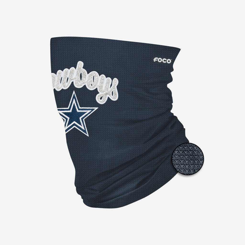 Dallas Cowboys Glitter Waffle Gaiter Scarf FOCO - FOCO.com