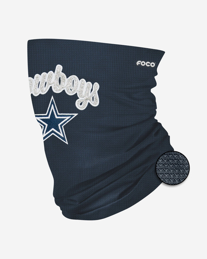 Dallas Cowboys Glitter Waffle Gaiter Scarf FOCO - FOCO.com