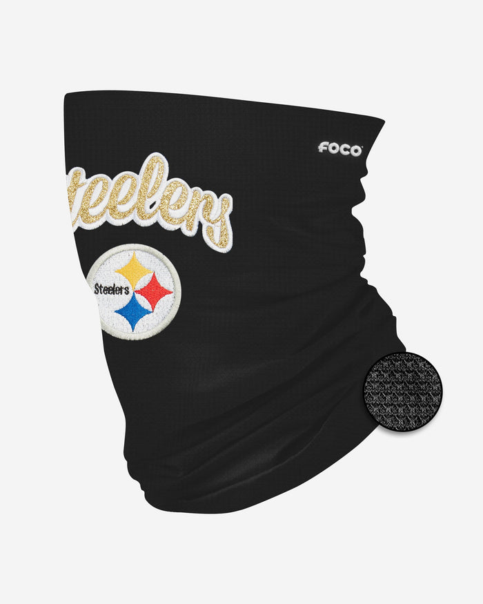 Pittsburgh Steelers Glitter Waffle Gaiter Scarf FOCO - FOCO.com