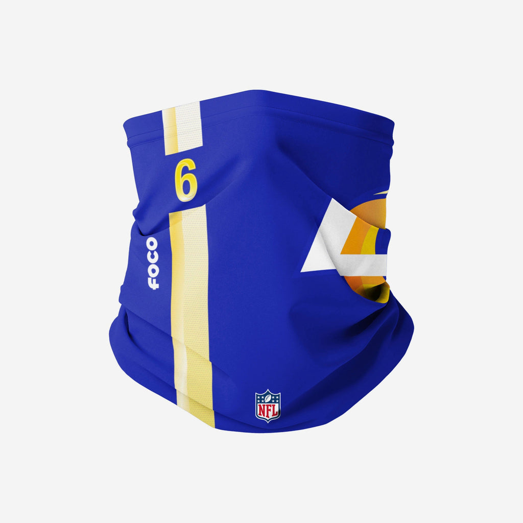 John Hekker Los Angeles Rams On-Field Sideline Logo Gaiter Scarf FOCO - FOCO.com