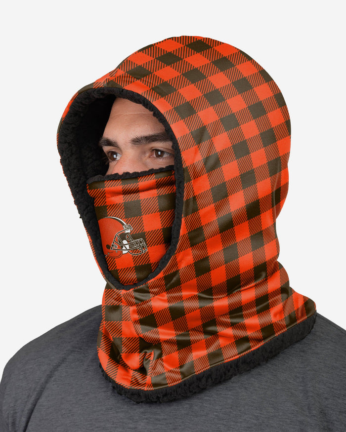 Cleveland Browns Plaid Hooded Gaiter FOCO - FOCO.com