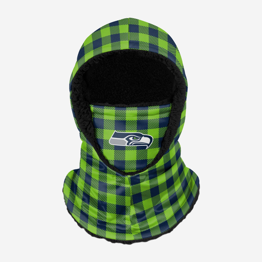 Seattle Seahawks Plaid Hooded Gaiter FOCO - FOCO.com