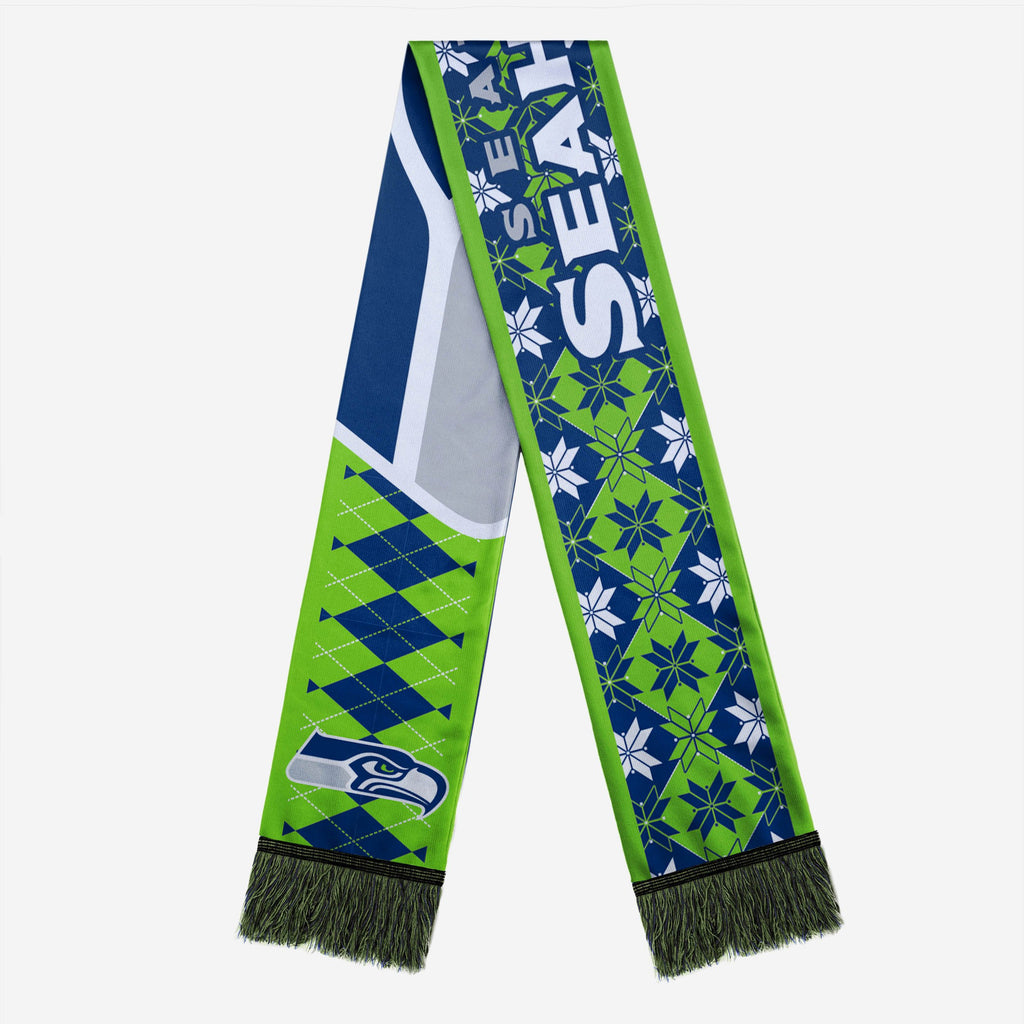 Seattle Seahawks Reversible Ugly Scarf FOCO - FOCO.com