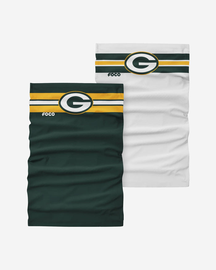 Green Bay Packers Stitched 2 Pack Gaiter Scarf FOCO - FOCO.com