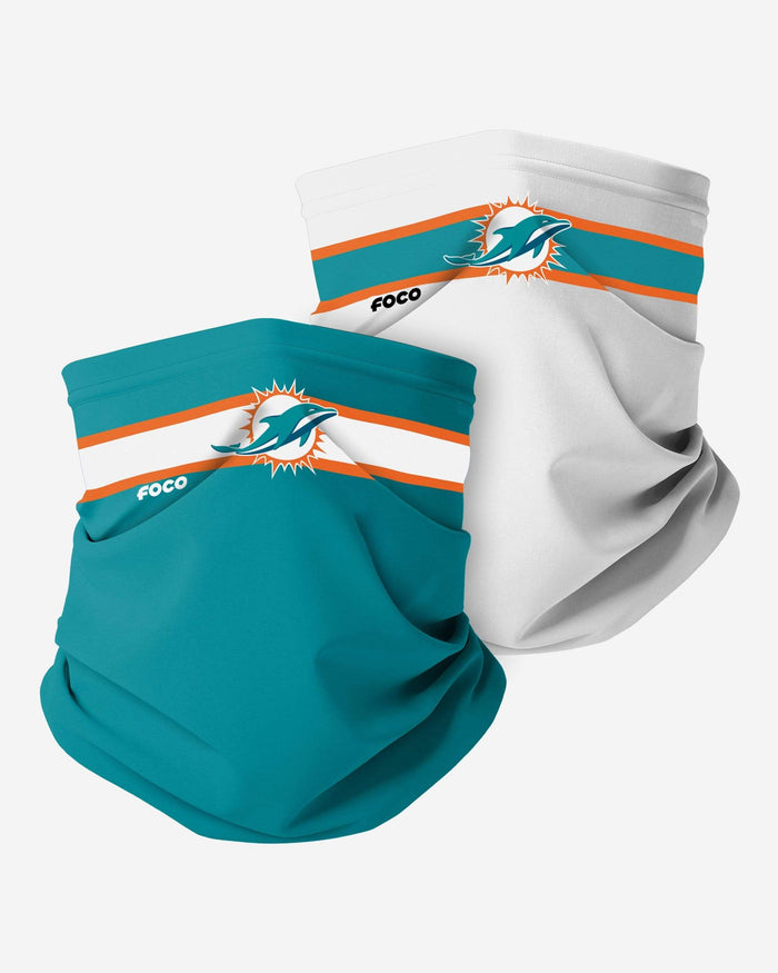 Miami Dolphins Stitched 2 Pack Gaiter Scarf FOCO - FOCO.com