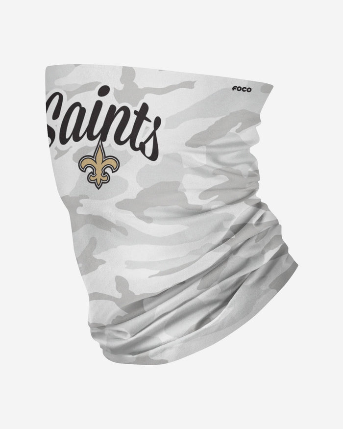 New Orleans Saints Script Camo Gaiter Scarf FOCO - FOCO.com