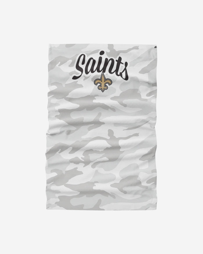 New Orleans Saints Script Camo Gaiter Scarf FOCO - FOCO.com