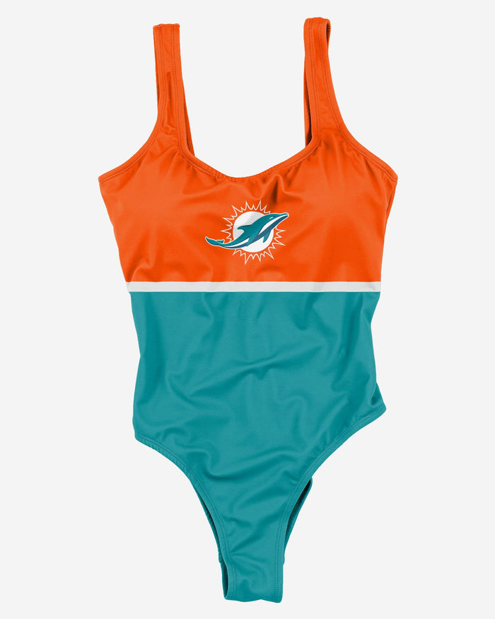 Miami Dolphins Womens Beach Day One Piece Bathing Suit FOCO - FOCO.com