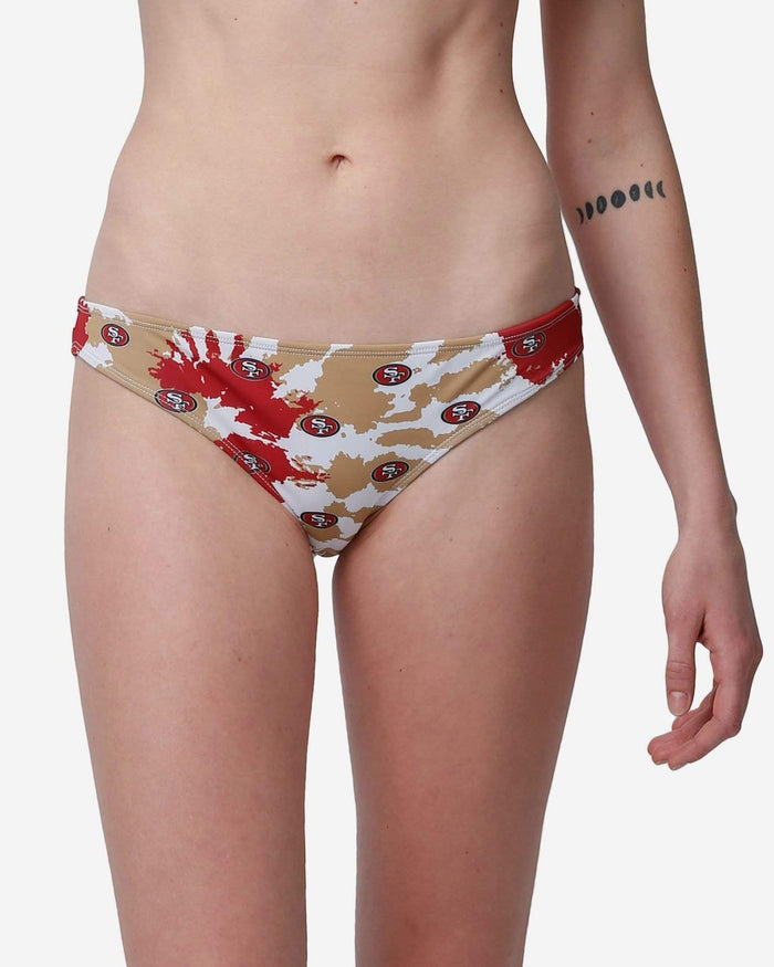 San Francisco 49ers Womens Paint Splash Bikini Bottom FOCO S - FOCO.com