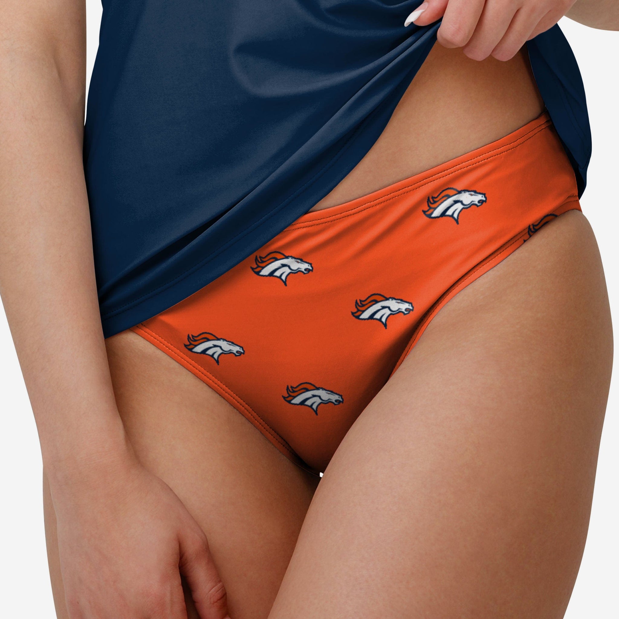 FOCO Denver Broncos Womens Solid Wordmark Bikini Bottom, Size: XL