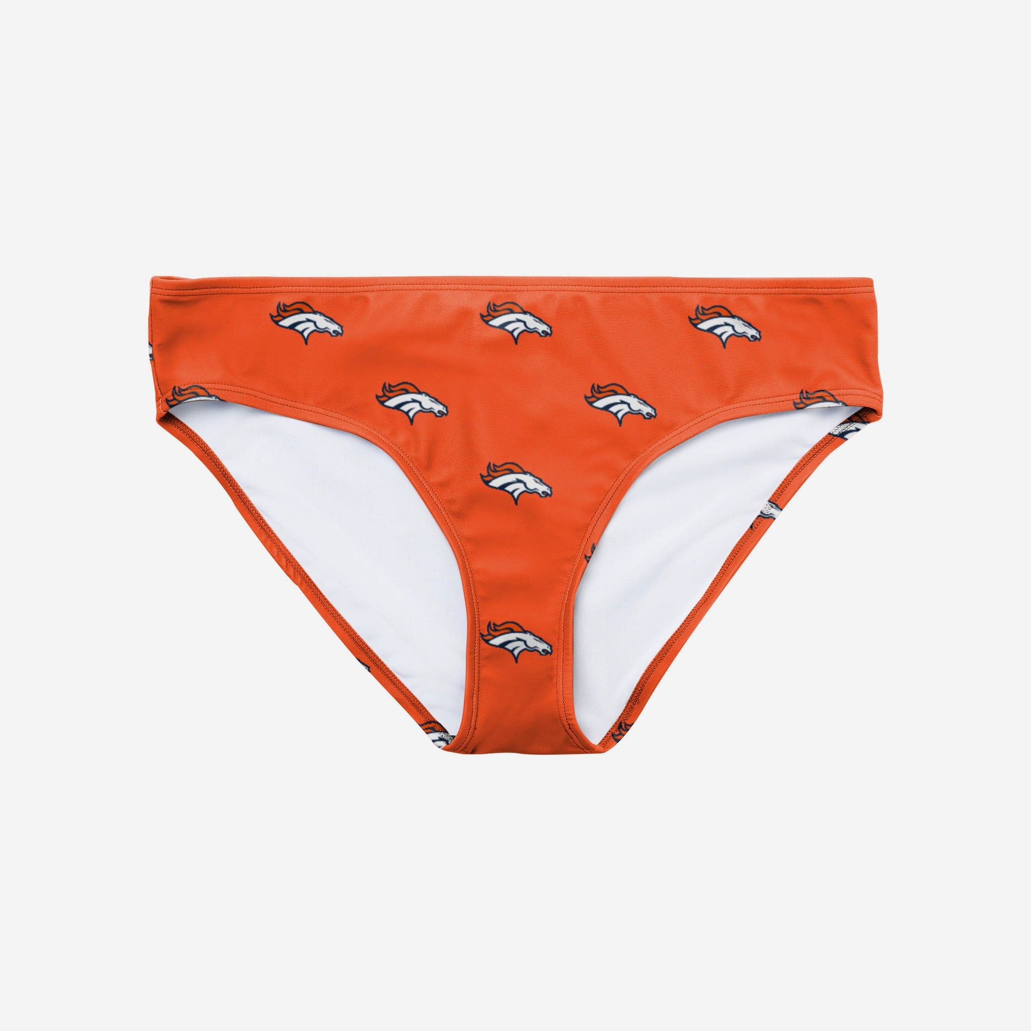 FOCO Denver Broncos Womens Solid Logo Bikini Top, Size: S