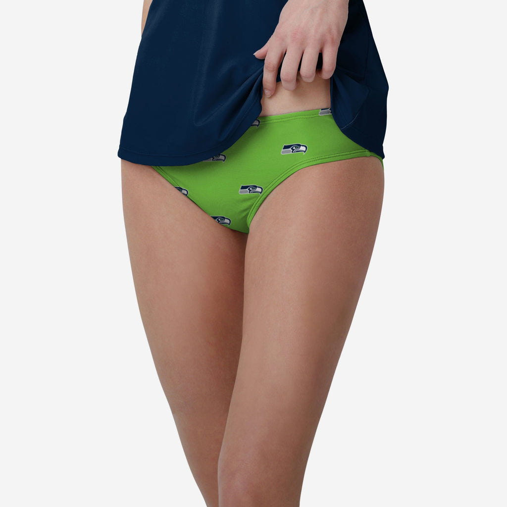 Seattle Seahawks Womens Summertime Mini Print Bikini Bottom FOCO S - FOCO.com