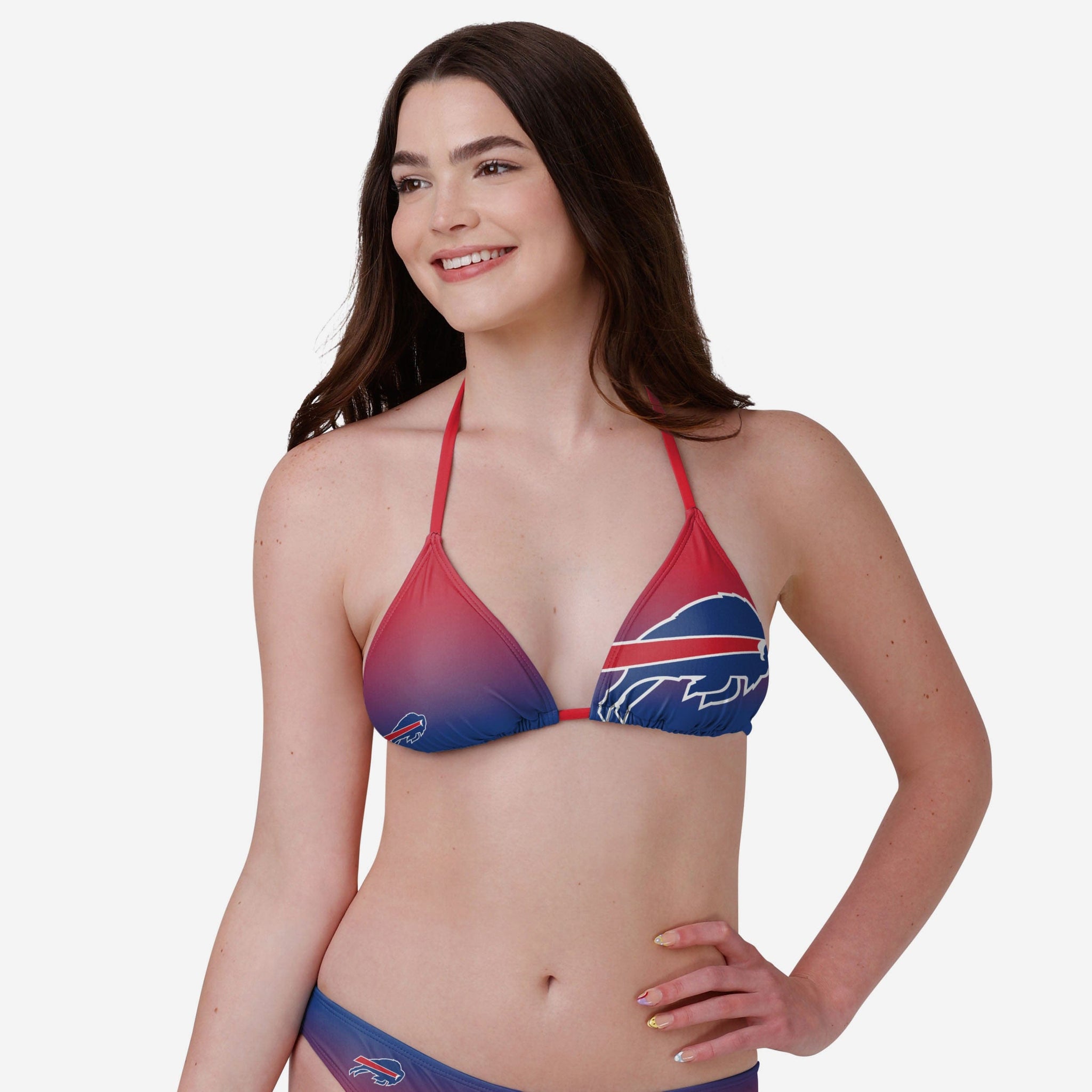 FOCO Buffalo Bills Womens Gametime Gradient Bikini Bottom, Size: L