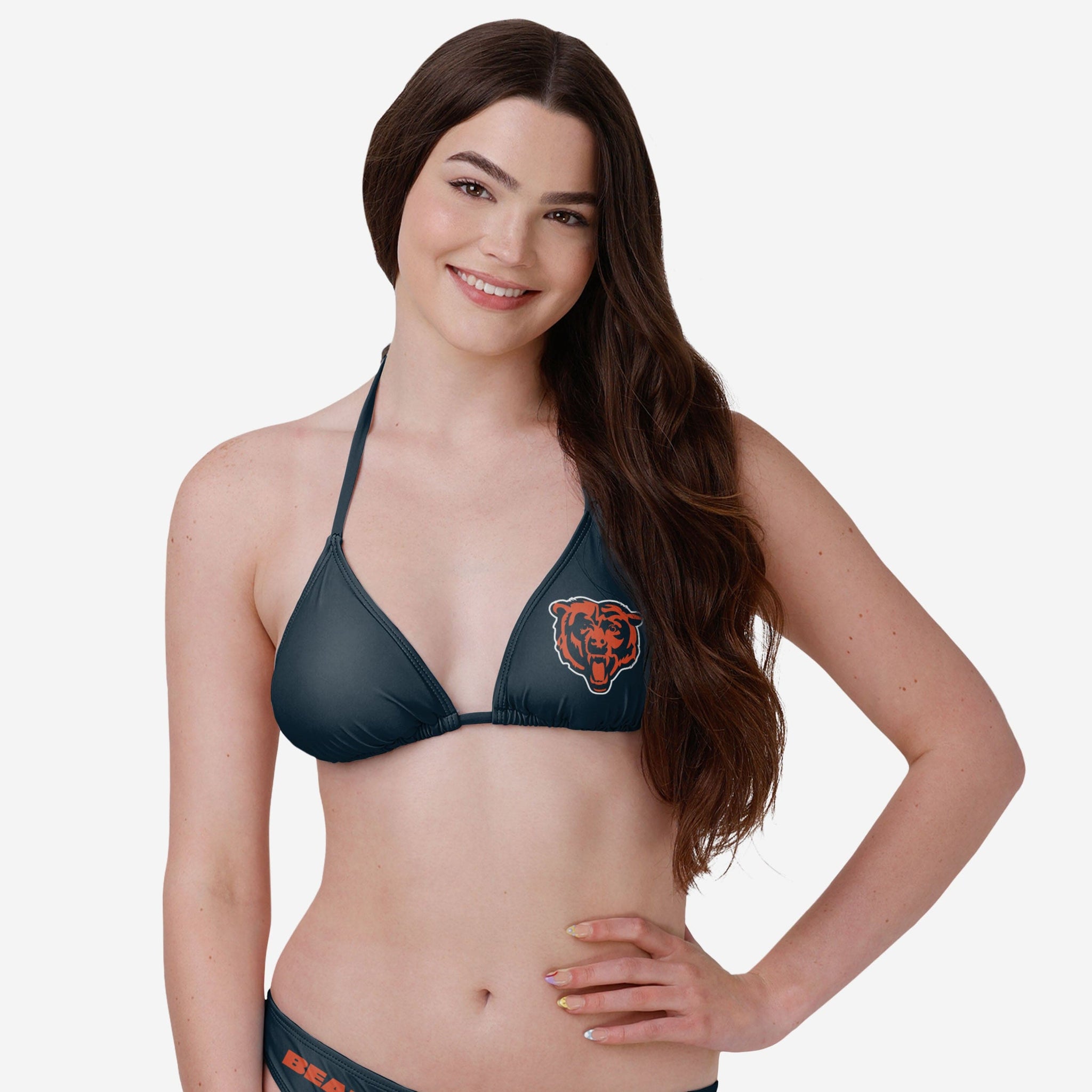 FOCO Chicago Bears Womens Paint Splash Bikini Top, Size: S