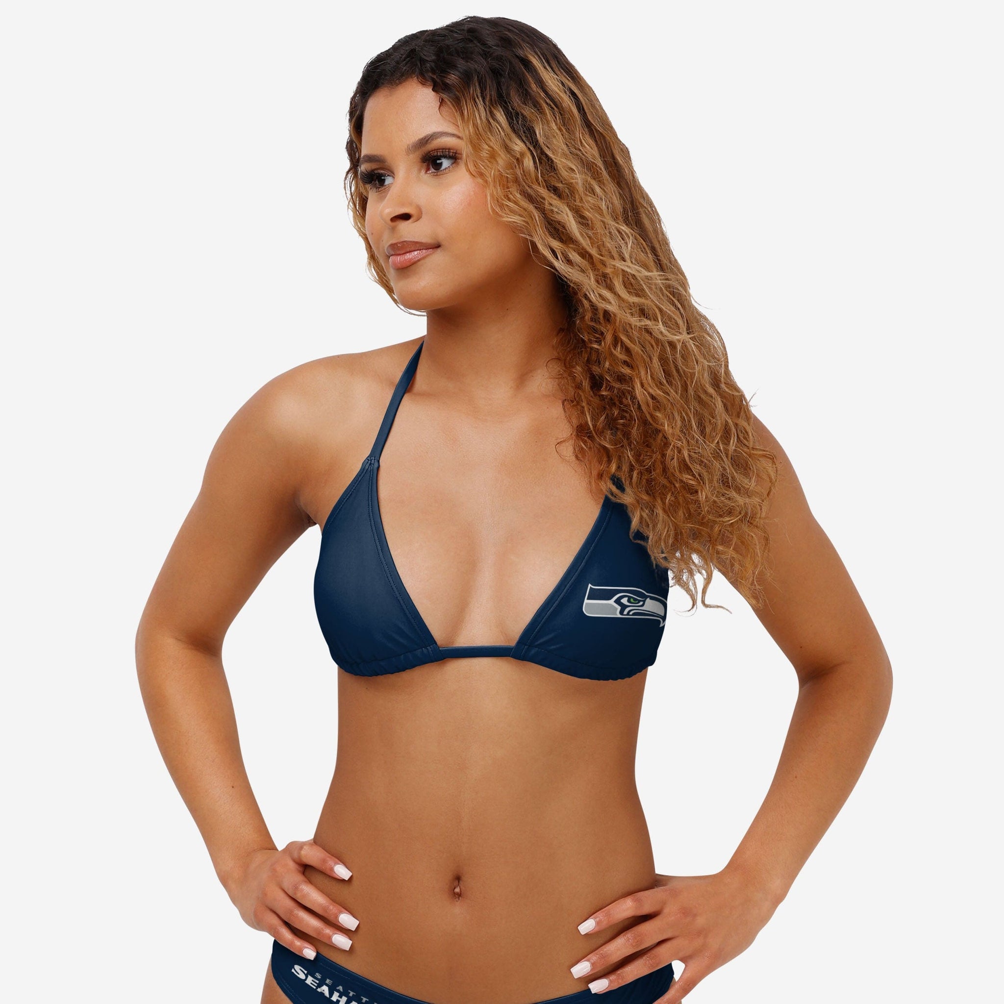 FOCO NFL Women's Los Angeles Chargers Team Logo Swim Suit Bikini Top