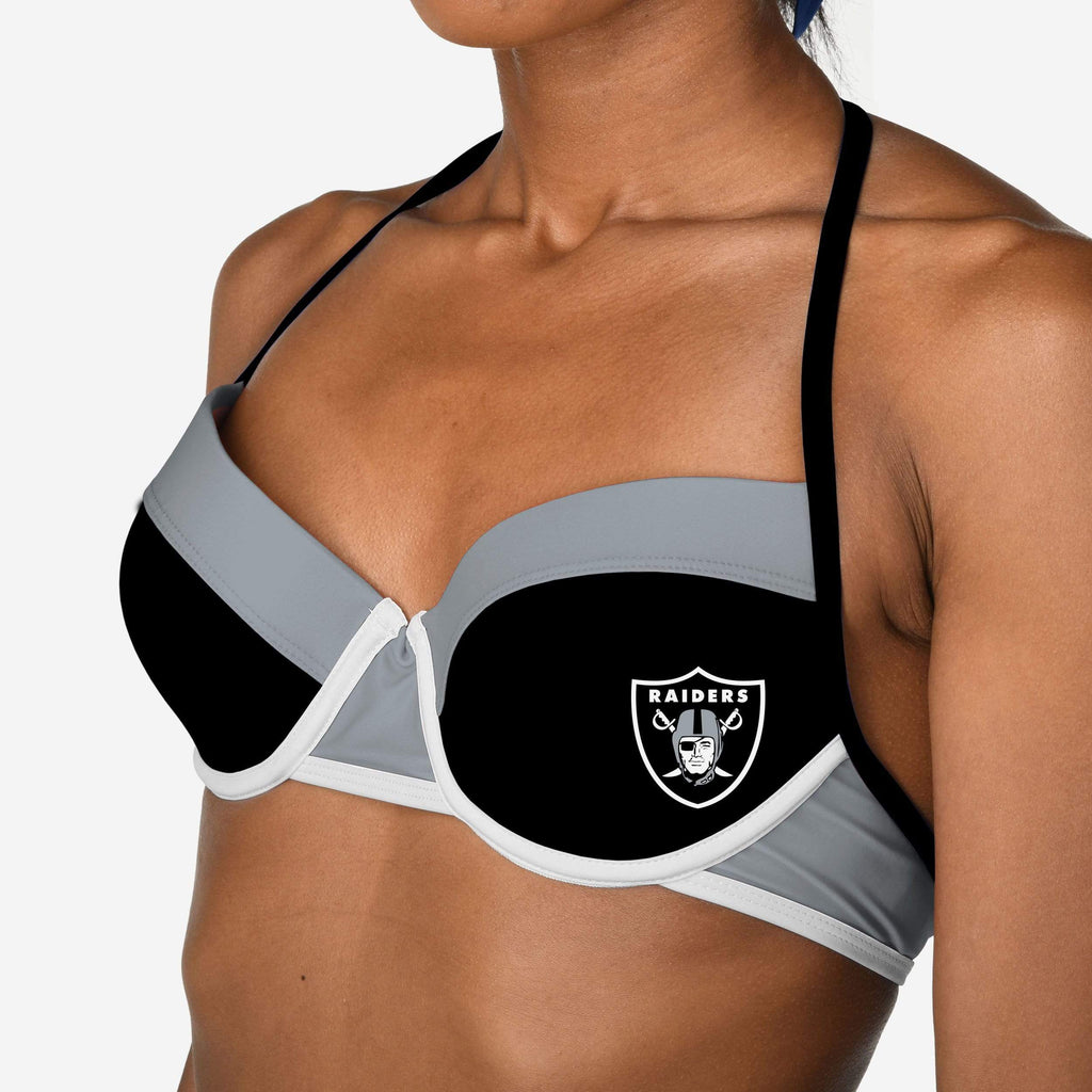 Las Vegas Raiders Team Logo Bikini Top FOCO - FOCO.com