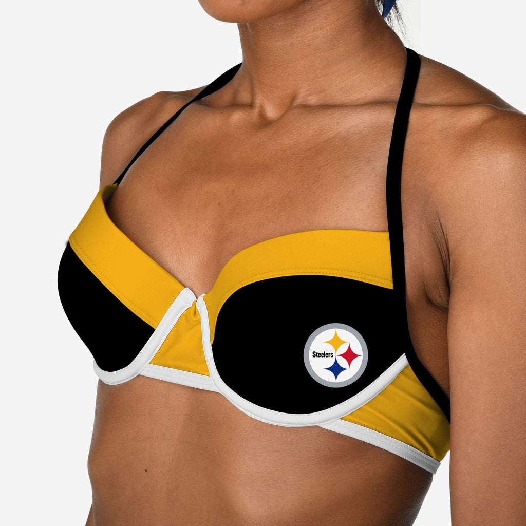 Pittsburgh Steelers Team Logo Bikini Top FOCO - FOCO.com