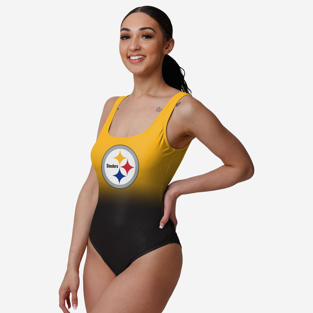 Pittsburgh Steelers Womens Gametime Gradient One Piece Bathing Suit FOCO S - FOCO.com