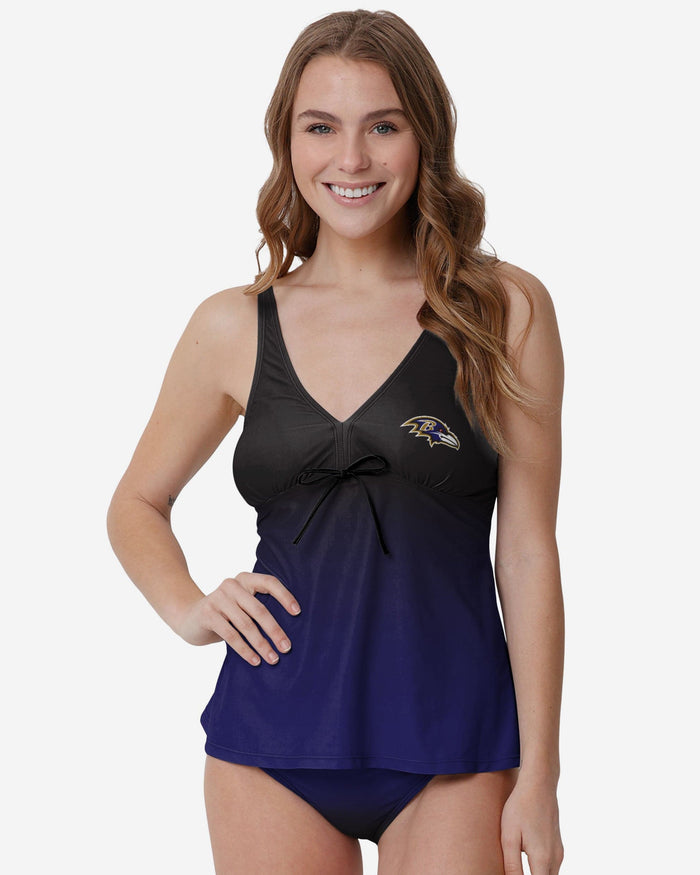 Baltimore Ravens Womens Gametime Gradient Tankini FOCO S - FOCO.com