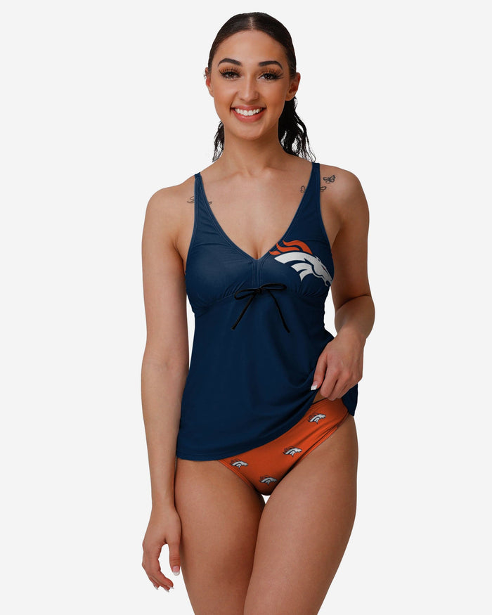 FOCO Denver Broncos Womens Summertime Solid Tankini, Size: XL