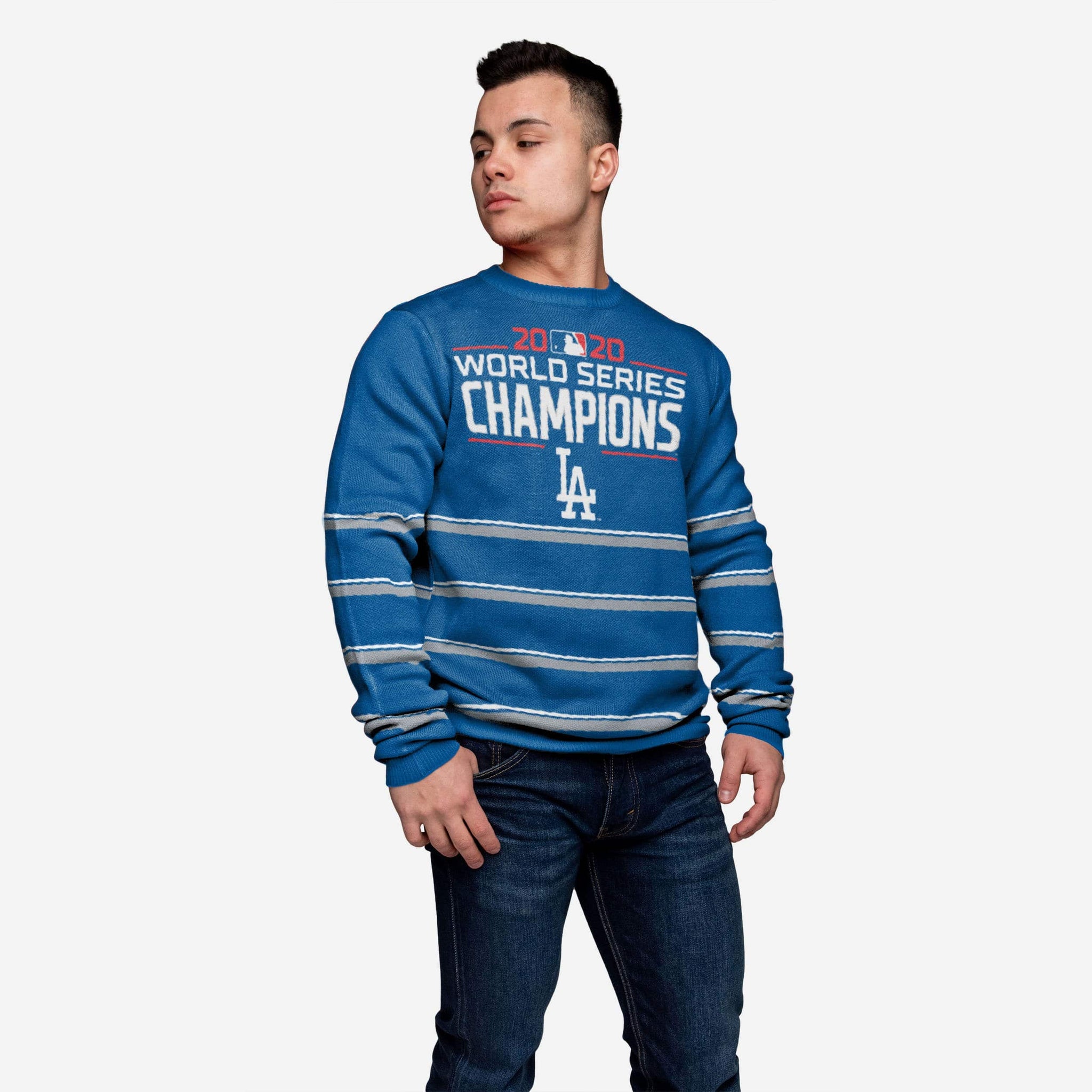 Los Angeles Dodgers World Series Patch Crewneck Sweater